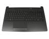 HP 15-da0000 Tastatur inkl. Topcase DE (deutsch) schwarz/schwarz (gebürstete Metalloptik)