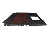 MSI Katana GF66 11SC Original Tastatur inkl. Topcase DE (deutsch) schwarz/rot/schwarz mit Backlight