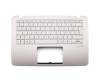 NSK-WB80G Original Asus Tastatur inkl. Topcase DE (deutsch) silber/rosé mit Backlight