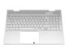 PK132UR3A11 Original Compal Tastatur inkl. Topcase DE (deutsch) silber/silber mit Backlight (UMA)