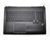 TUG75S Tastatur inkl. Topcase UK (englisch) schwarz/schwarz mit Backlight