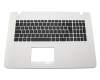 Tastatur (DE) schwarz/weiß - ohne Touchpad für Asus X751LDV